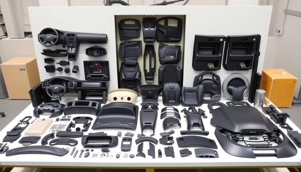 Automotive parts manufactured using a 350 ton injection molding machine