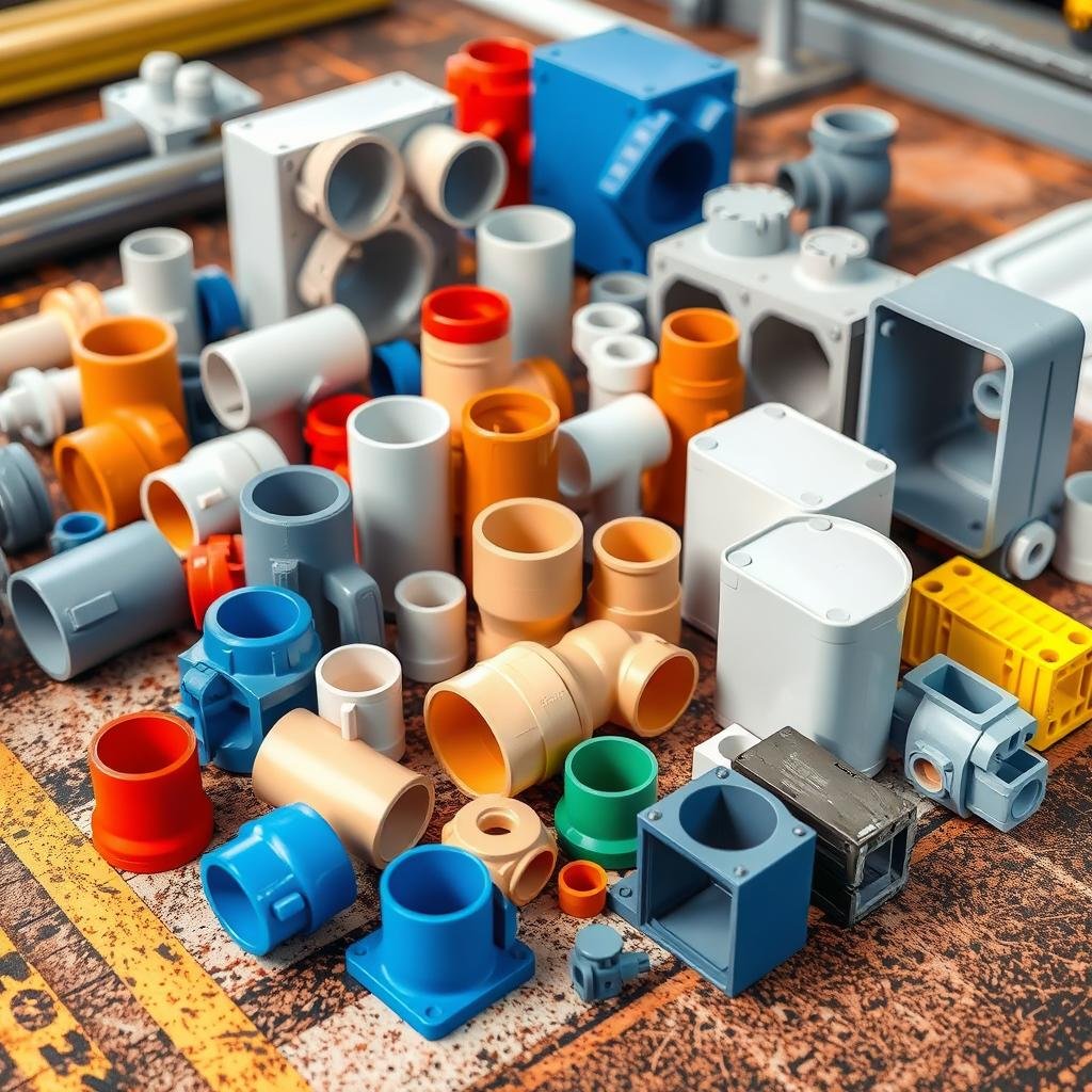 Construction components produced on a 450 Ton two-platen injection molding machine