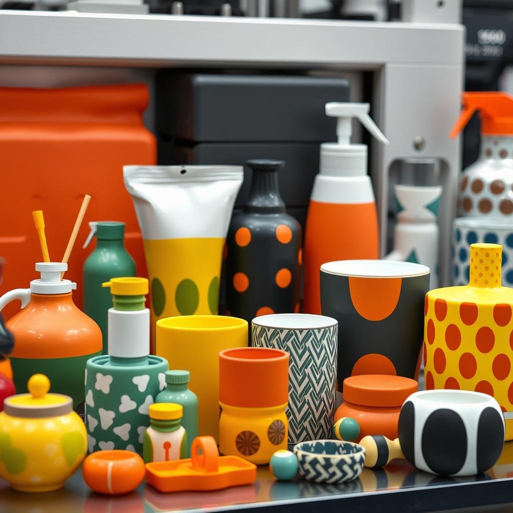 Consumer products with multi-color design produced on a 450 Ton multi-component machine
