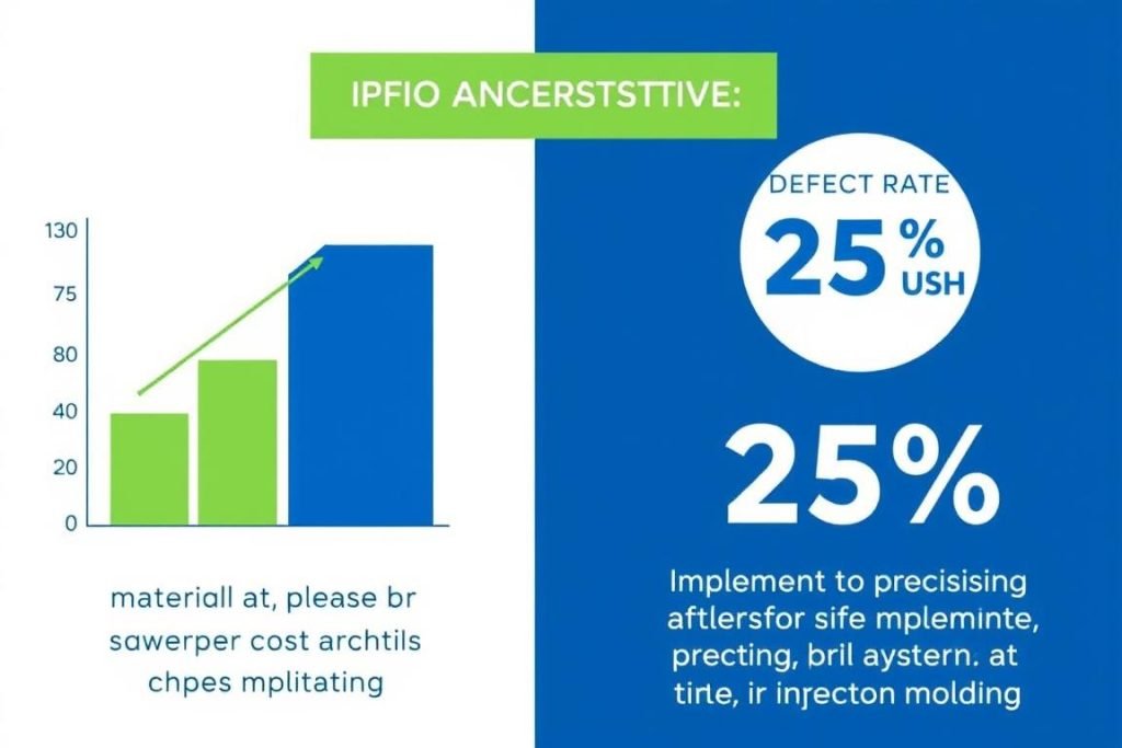 Graph showing material cost savings and reduced defect rates with proper blender/mixer implementation Graph showing material cost savings and reduced defect rates with proper blender/mixer implementation