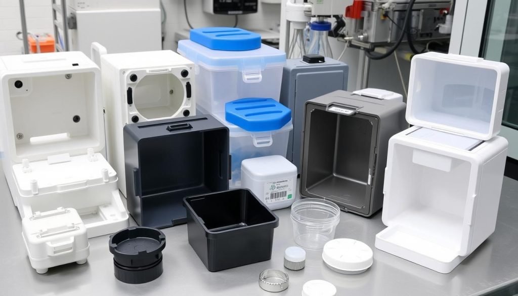 Medical devices manufactured using a 350 ton injection molding machine